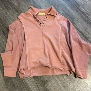 Dusty Pink Collared Sweatshirt
